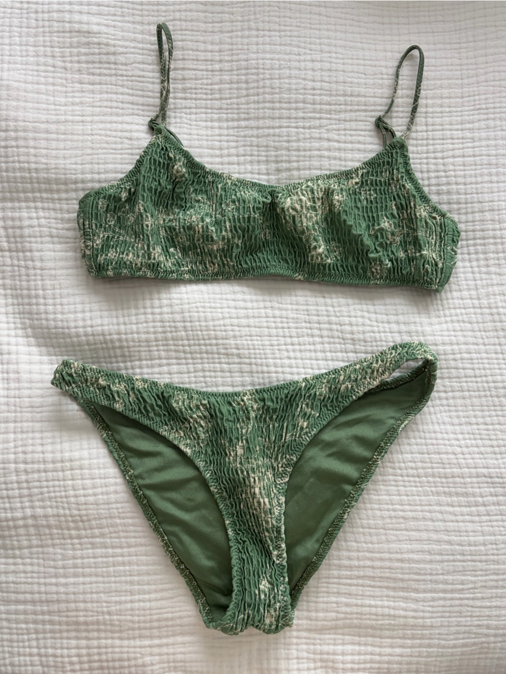 Triangl Swimwear Green Floral Bikini Set